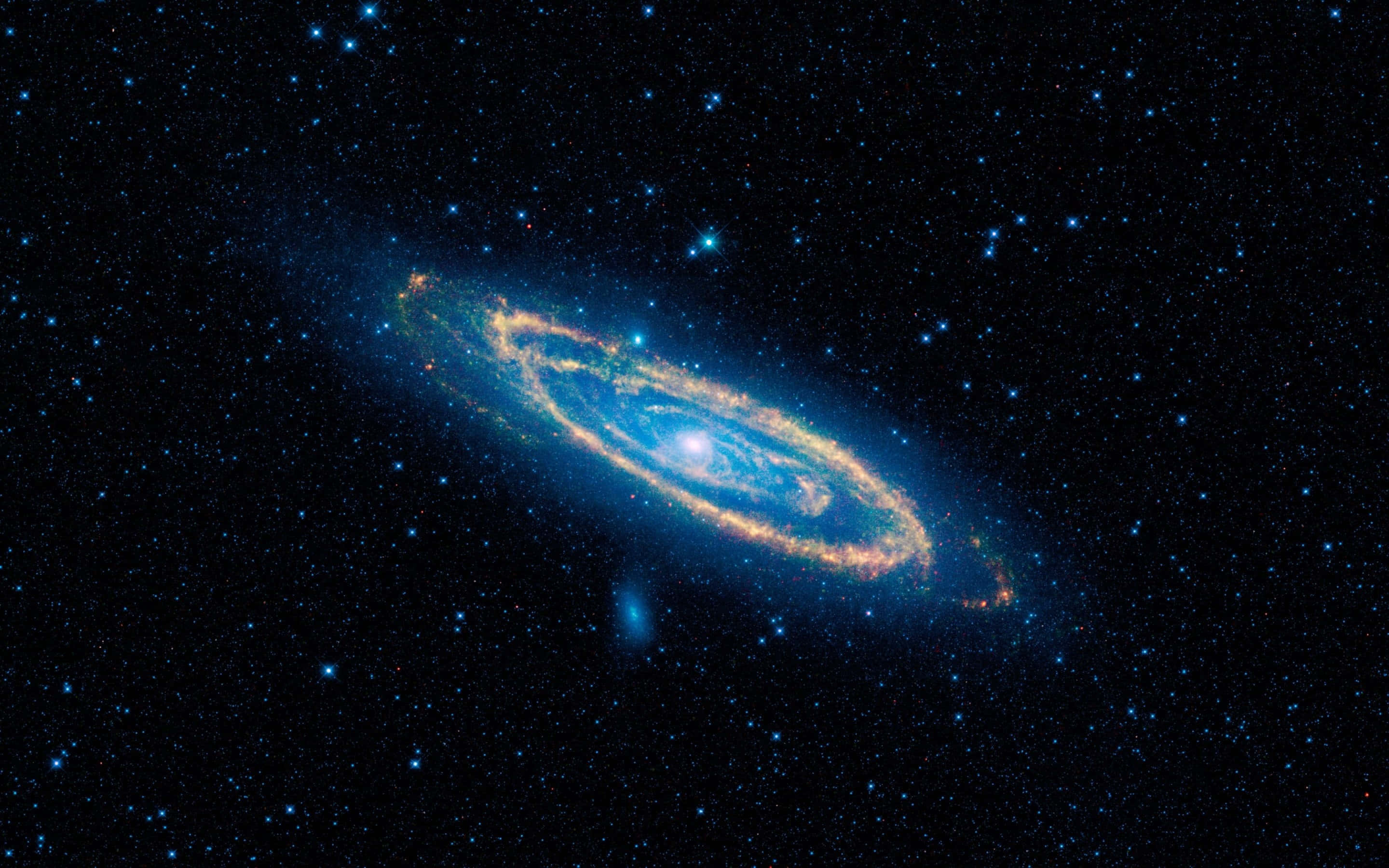 Andromeda Galaxy, 4K resolution, spiral galaxy, 2K Desktop Wallpaper