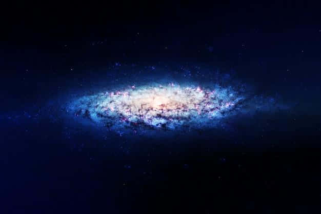 Andromeda Galaxy, spiral galaxy, blue and white light, SD Desktop Wallpaper