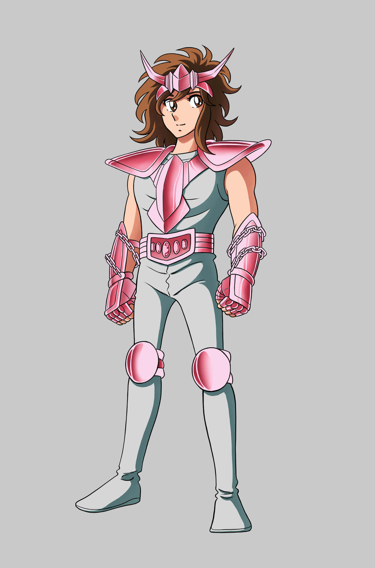 Andromeda Shun, pink and silver armor, horned helmet, Full HD Phone Wallpaper
