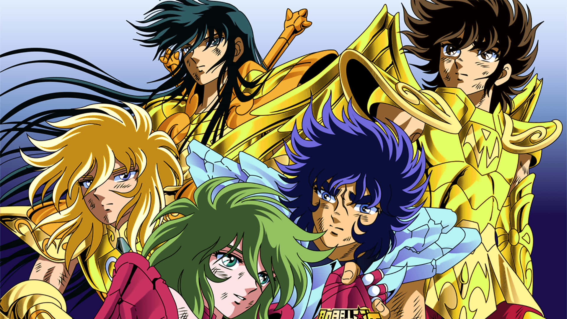 Andromeda Shun, golden armor, vibrant hair colors, Full HD Desktop Wallpaper