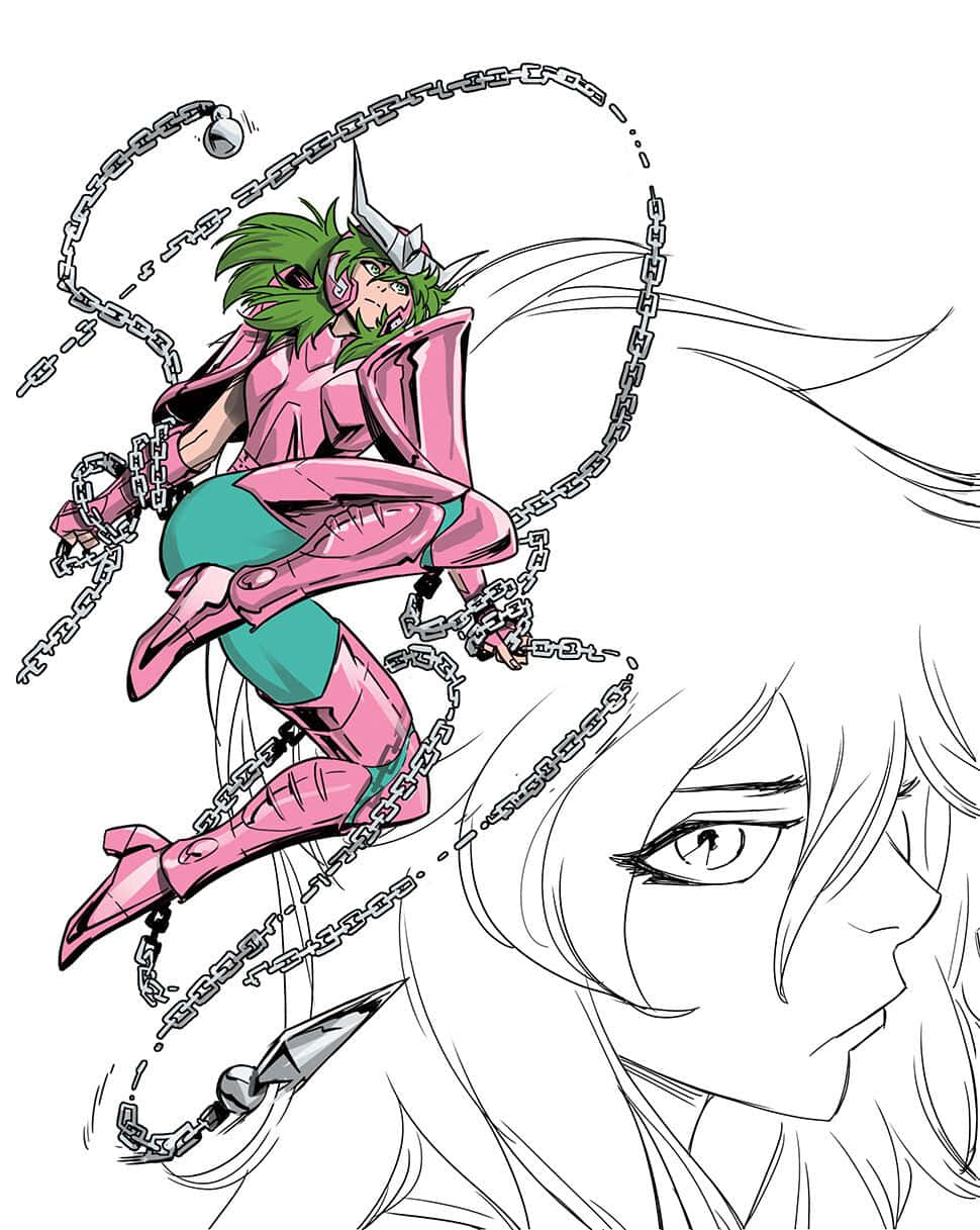 Andromeda Shun, chainsand armor, pink armor, SD Phone Wallpaper