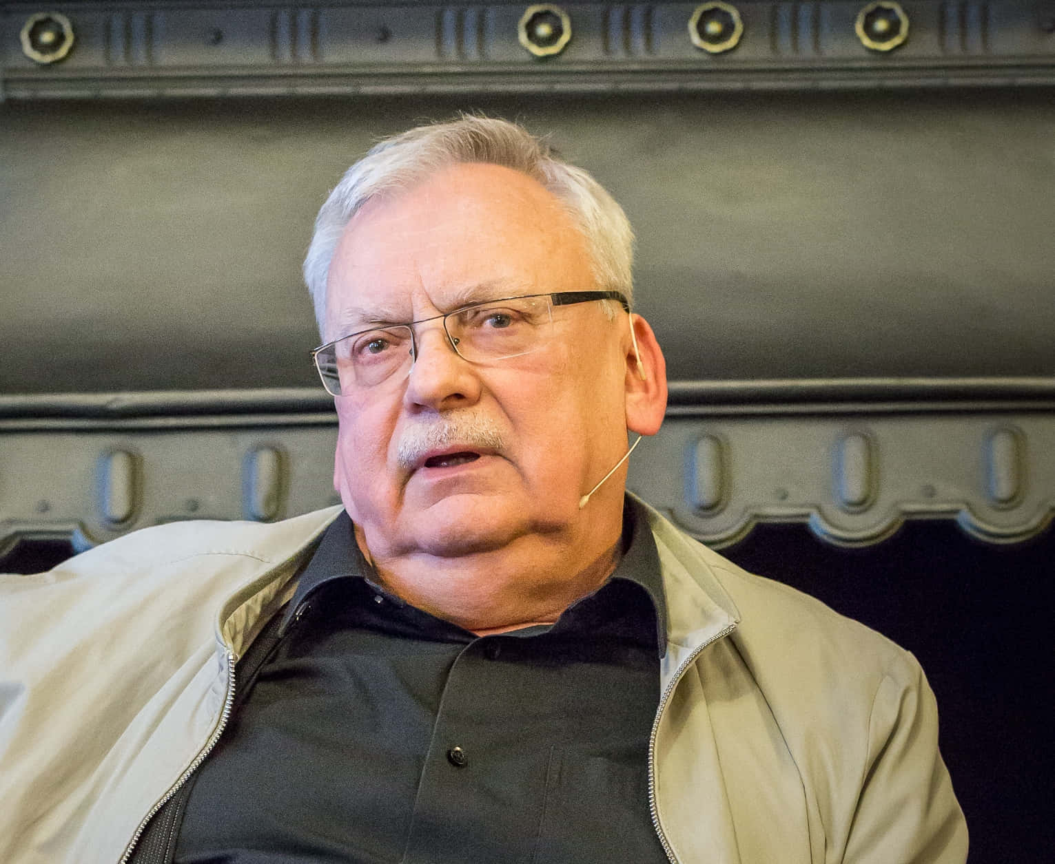 Andrzej Sapkowski, glasses, mustache, HD Desktop Wallpaper