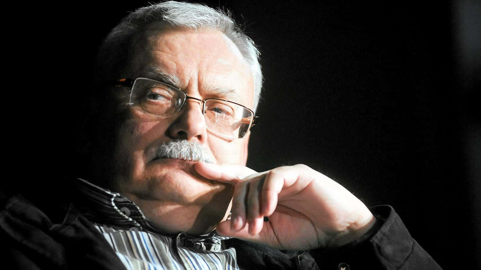 Andrzej Sapkowski, glasses, mustache, HD Desktop Wallpaper