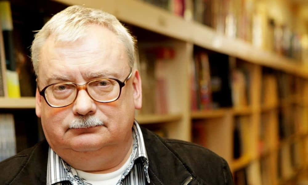 Andrzej Sapkowski, glasses, mustache, SD Desktop Wallpaper