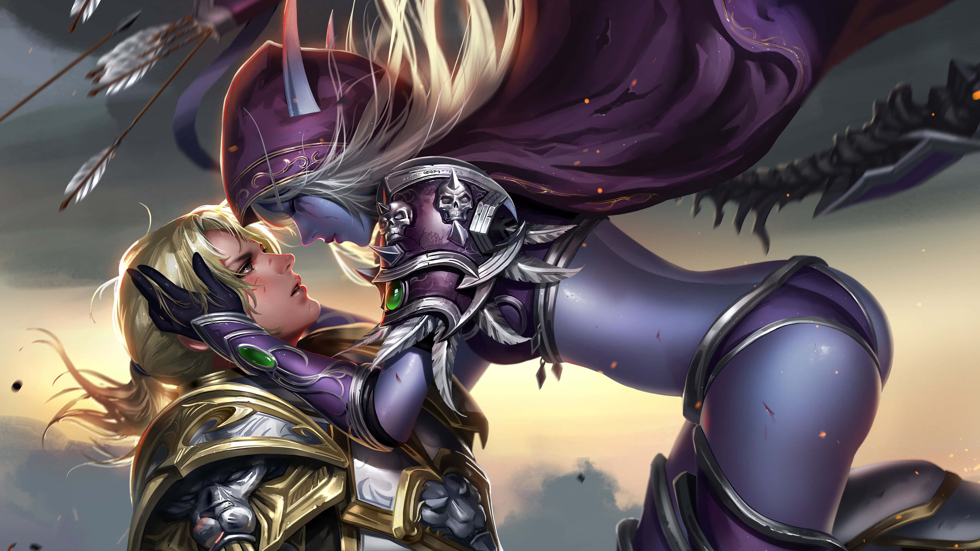Anduin Wrynn, battle-ready armor, purple armor, 4K Desktop Wallpaper