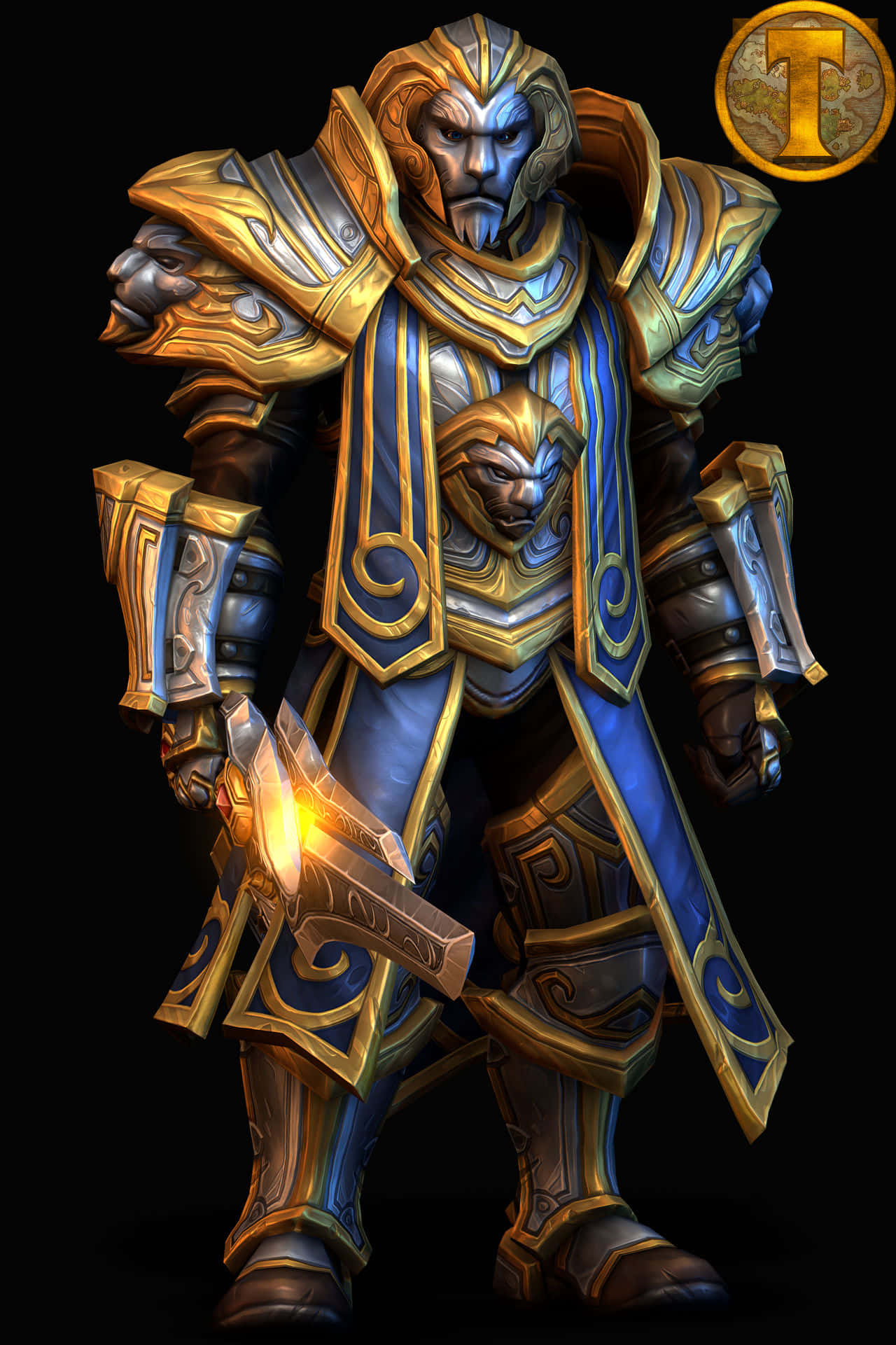 Anduin Wrynn, armored paladin, lion motifs, Full HD Phone Wallpaper