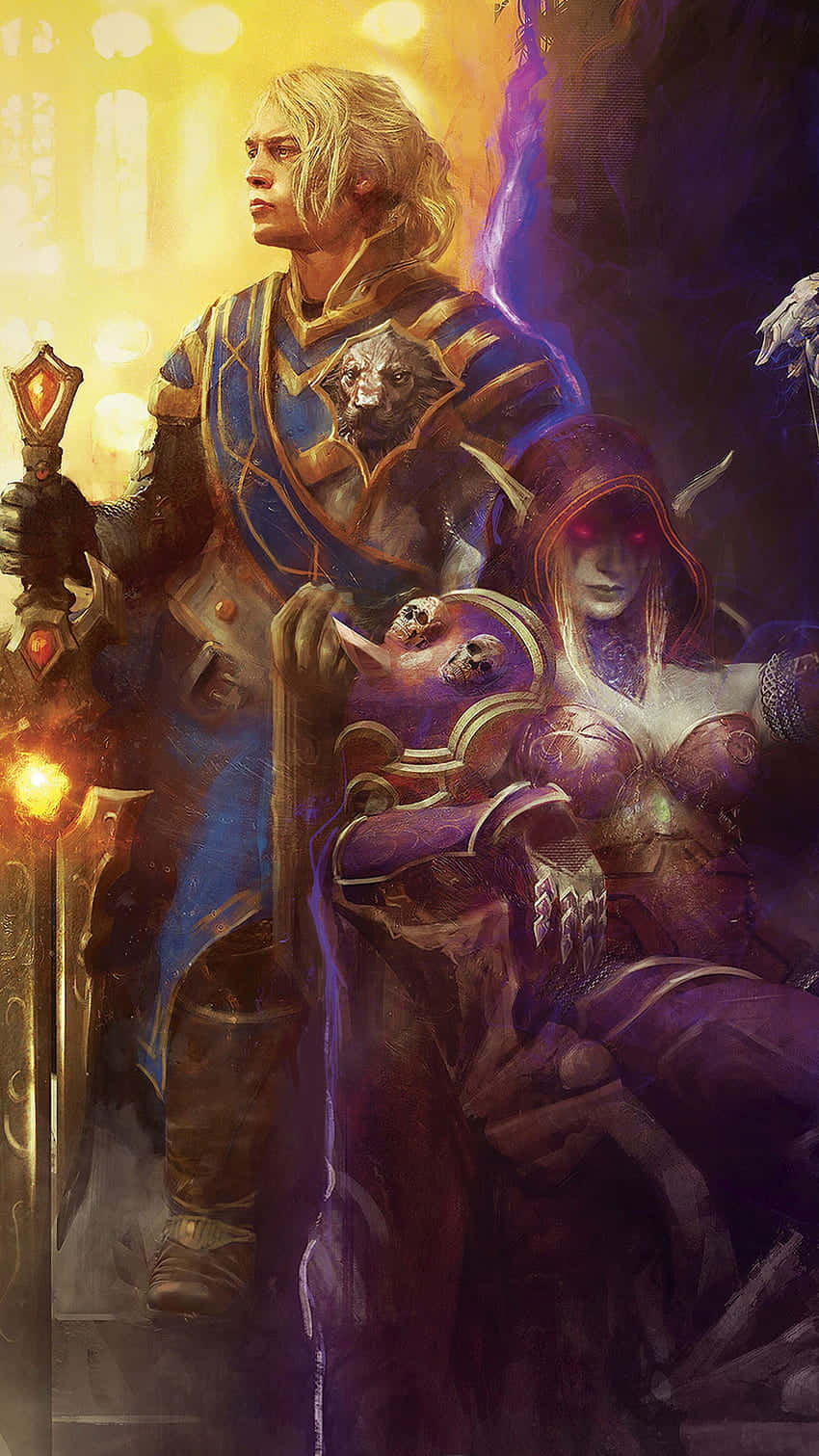 Anduin Wrynn, golden-haired knight, blue armor, HD Phone Wallpaper