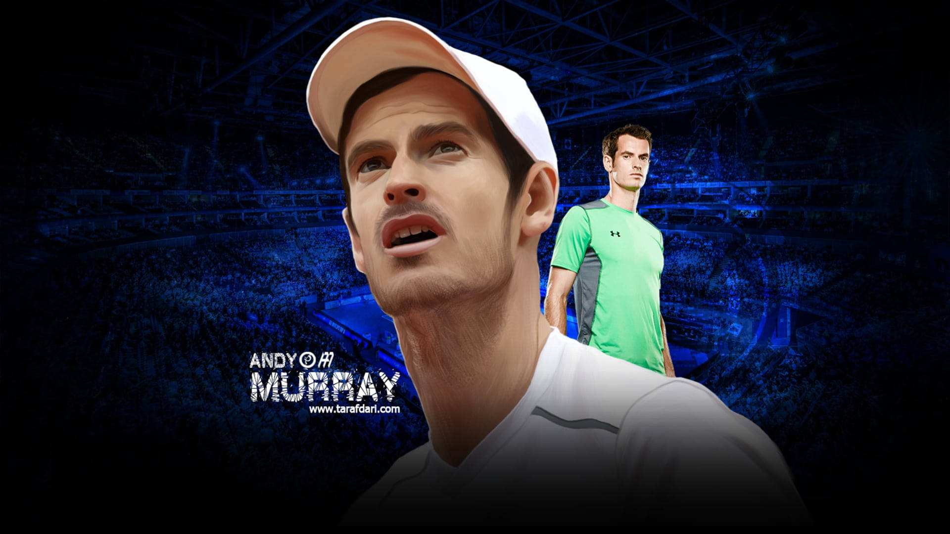Andy Murray, white cap, white shirt, Full HD Desktop Wallpaper