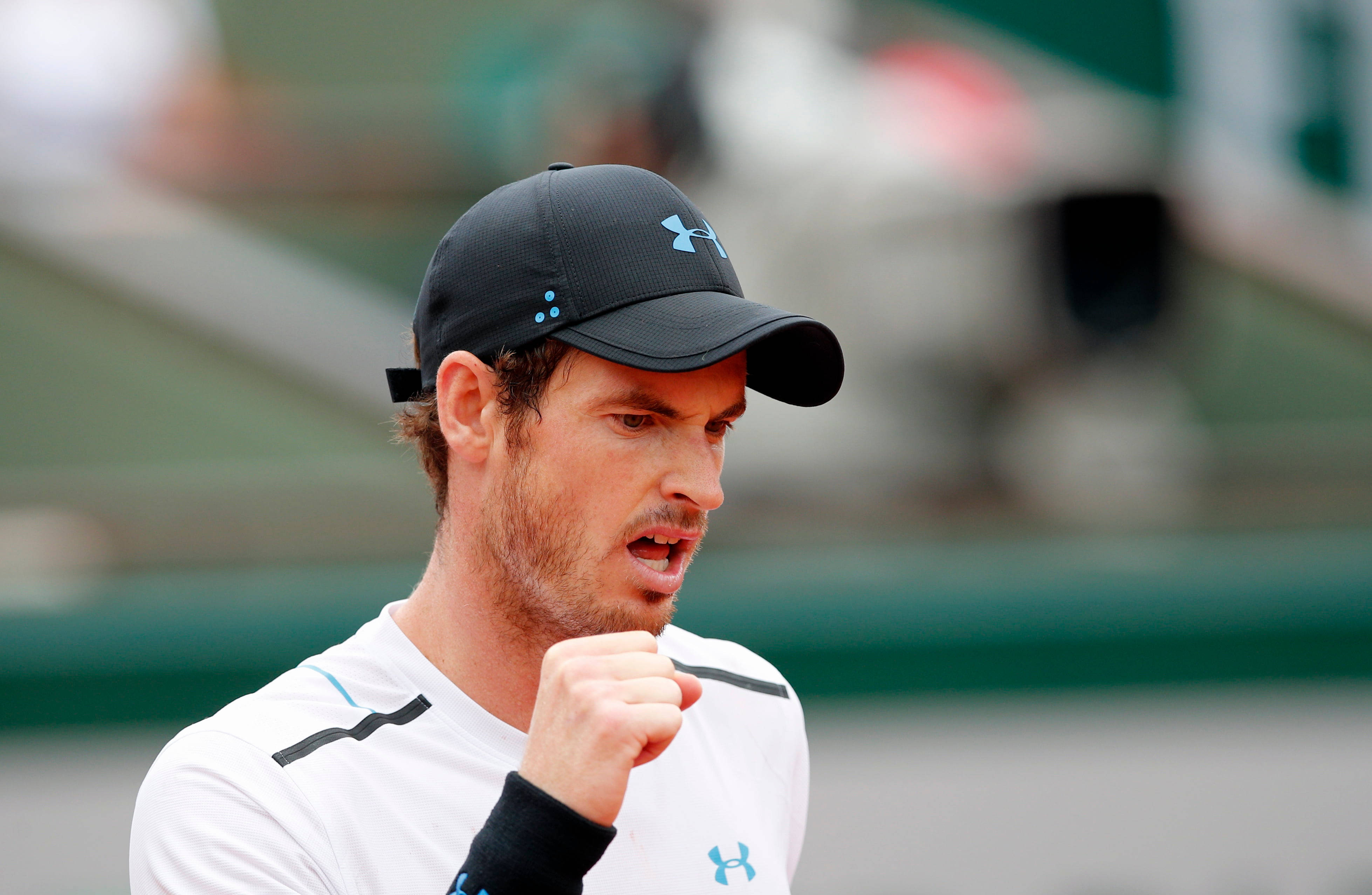 Andy Murray, clay court, black cap, 4K Desktop Wallpaper