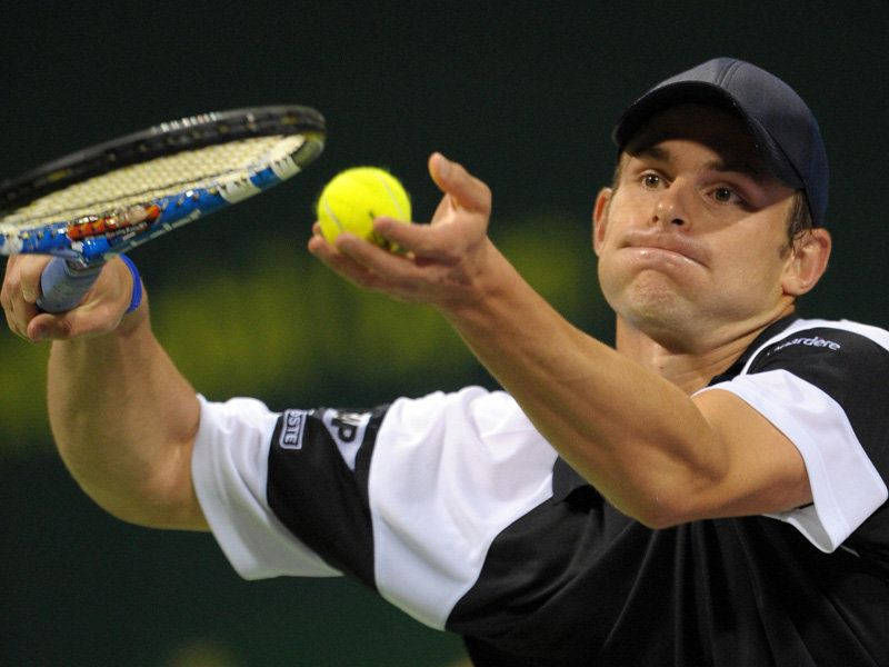 Andy Roddick, tennis player, mid-serve, SD Desktop Wallpaper