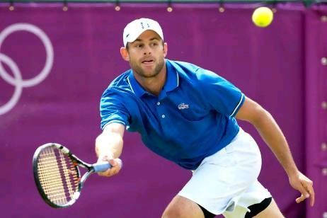 Andy Roddick, tennis court, blue shirt, SD Desktop Wallpaper