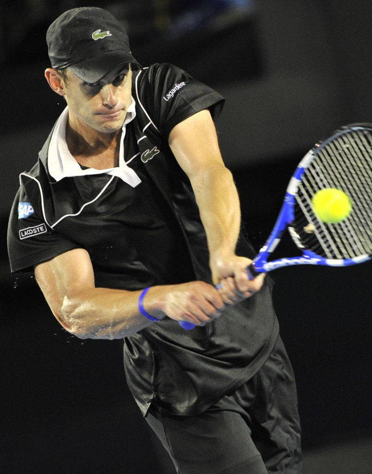 Andy Roddick, black gear, blue racket, SD Phone Wallpaper