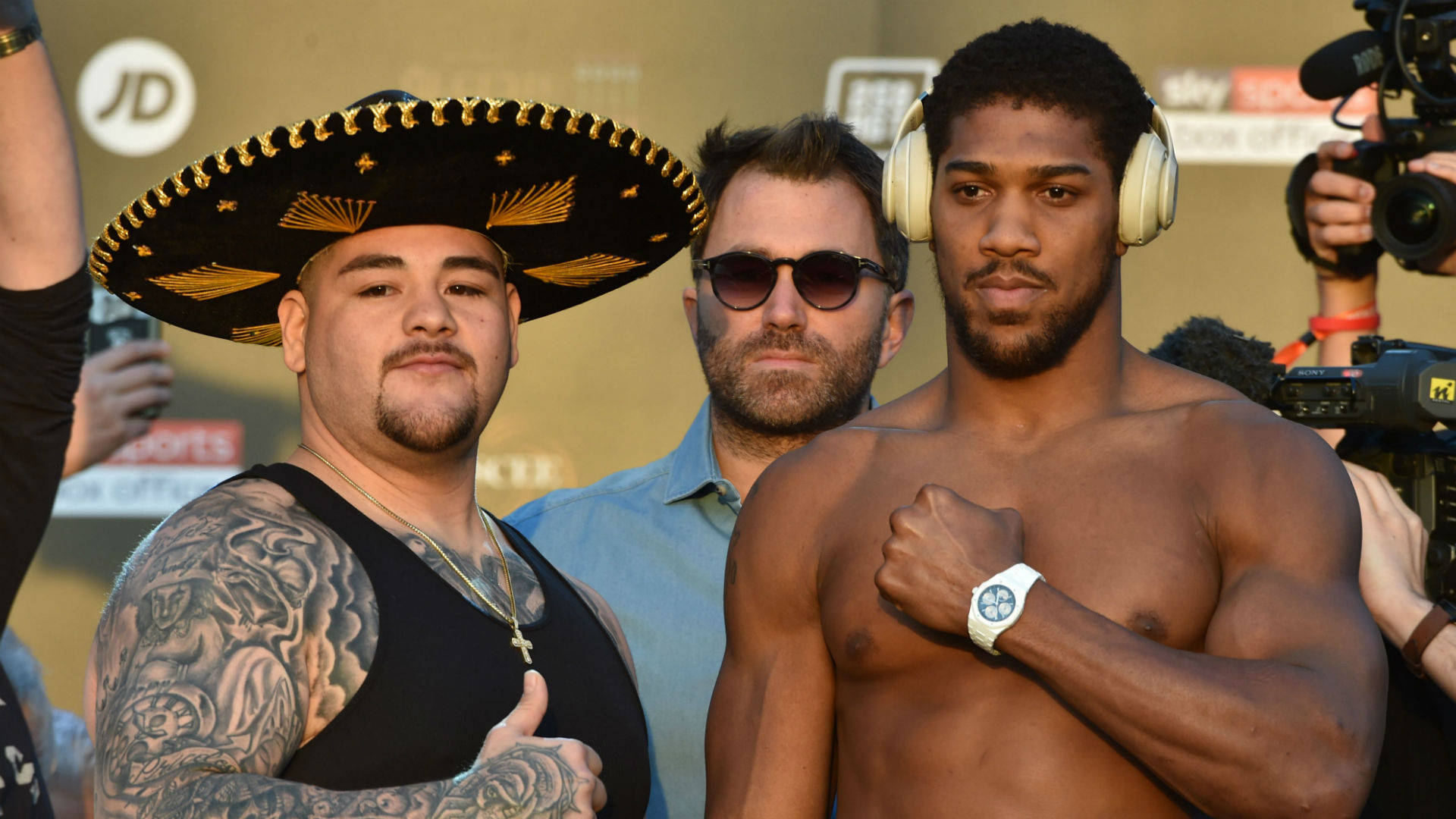 Andy Ruiz, sombrero, headphones, Full HD Desktop Wallpaper