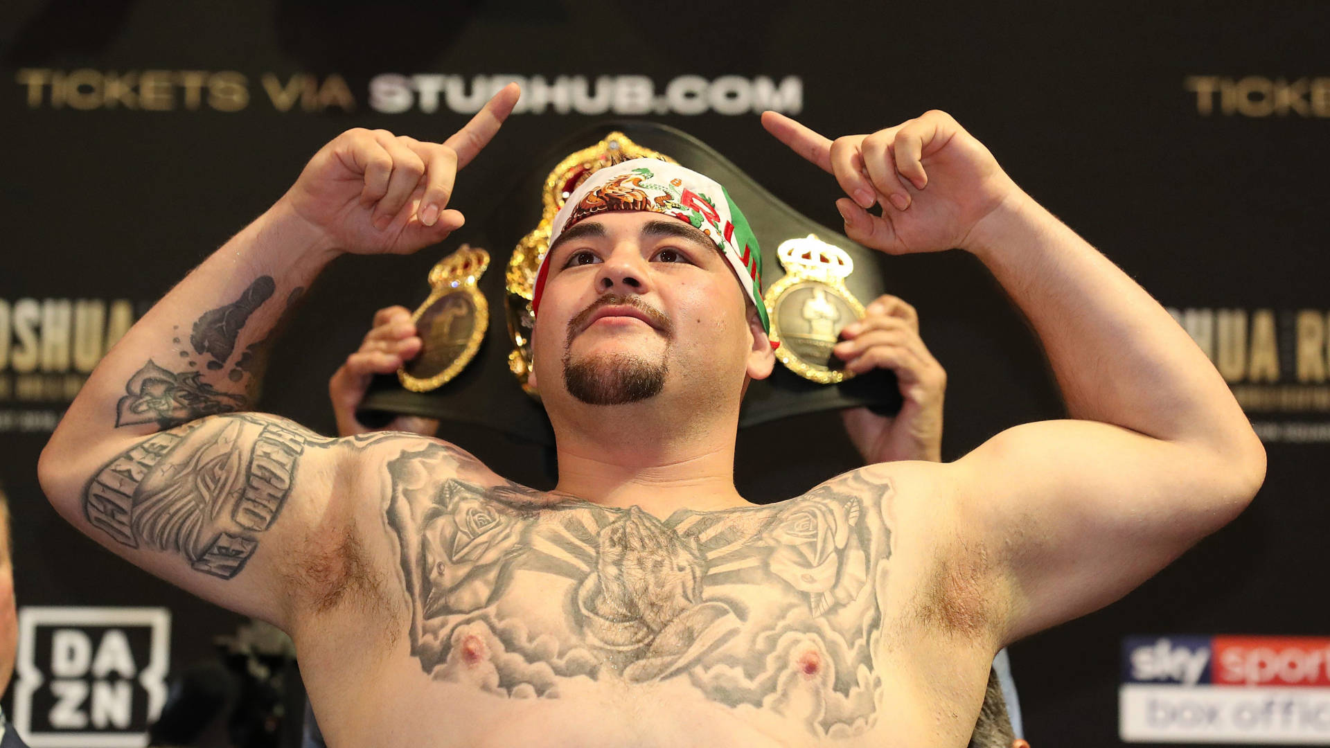 Andy Ruiz, weigh-in, championship belt, Full HD Desktop Wallpaper