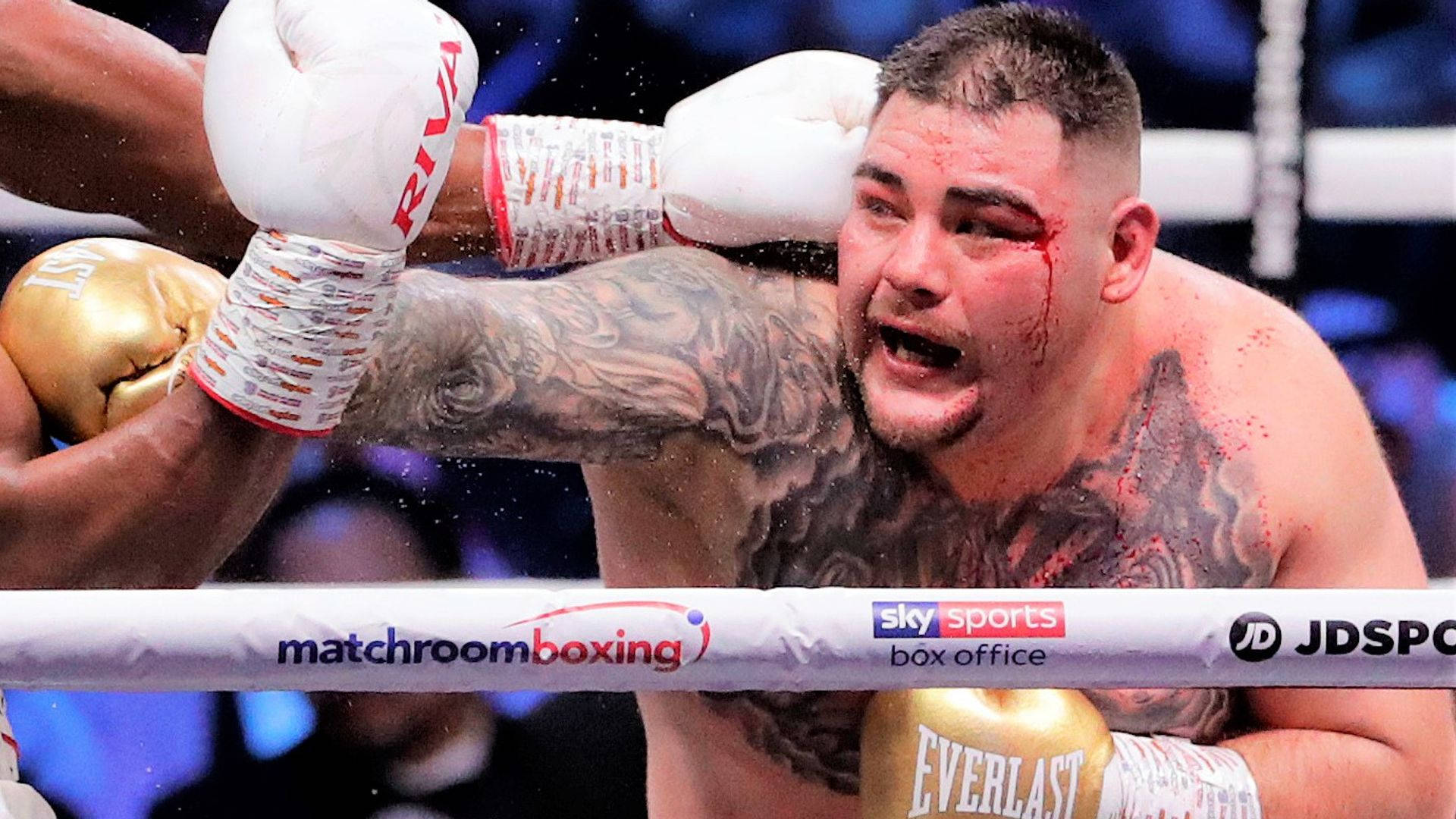 Andy Ruiz, boxer, bloodied face, Full HD Desktop Wallpaper