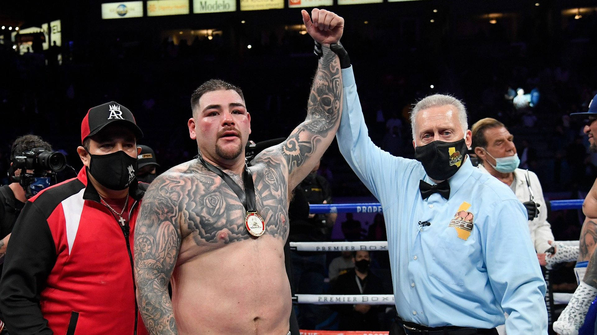 Andy Ruiz, referee, ring, Full HD Desktop Wallpaper