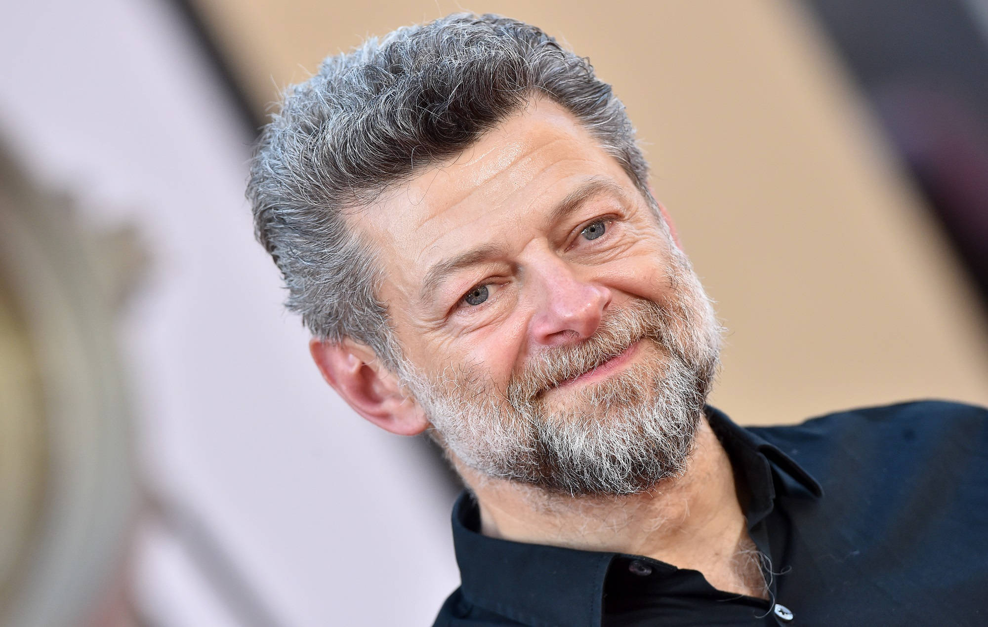 Andy Serkis, white hair, gray hair, Full HD Desktop Wallpaper