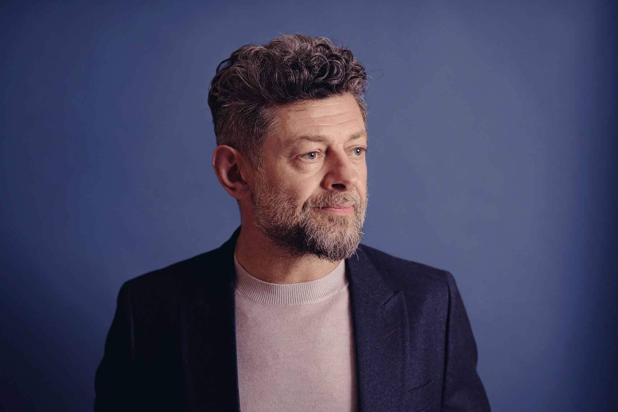 Andy Serkis, studio, blue studio backdrop, Full HD Desktop Wallpaper