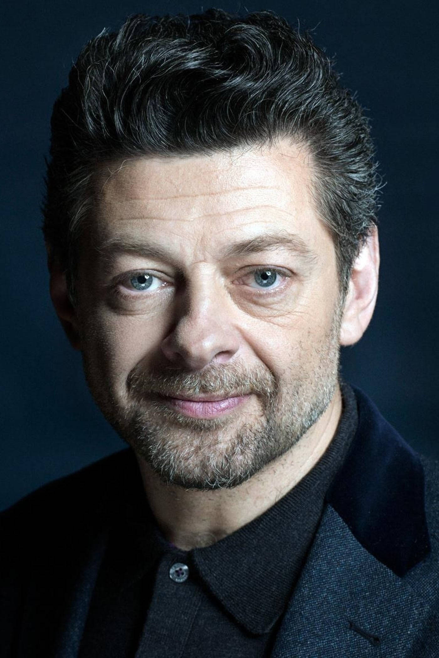 Andy Serkis, intense blue eyes, subtle smile, Full HD Phone Wallpaper