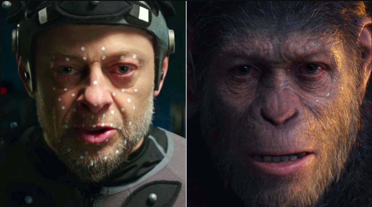 Andy Serkis, ape, motion capture dots, SD Desktop Wallpaper