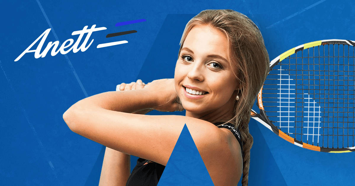 Anett Kontaveit, blonde tennis player, racket, SD Desktop Wallpaper