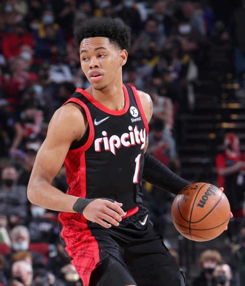 Anfernee Simons, ripcity jersey, black and red, SD Phone Wallpaper