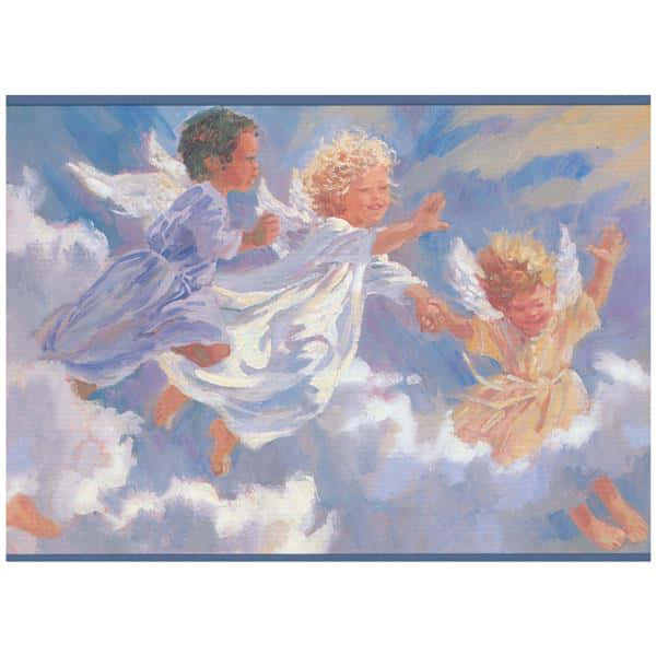 angel children, wings, soft clouds, SD Desktop Wallpaper