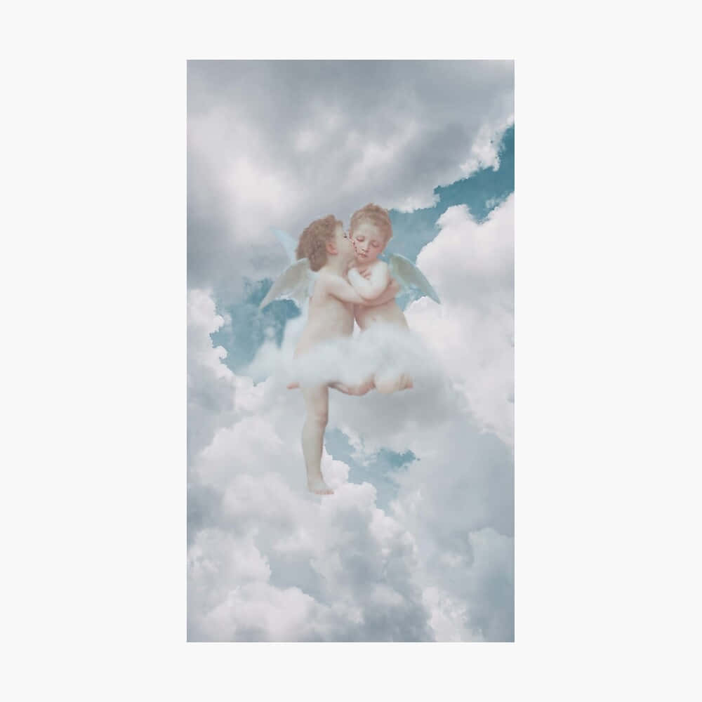 angelic clouds, cherubic angels, moody sky, SD Desktop Wallpaper