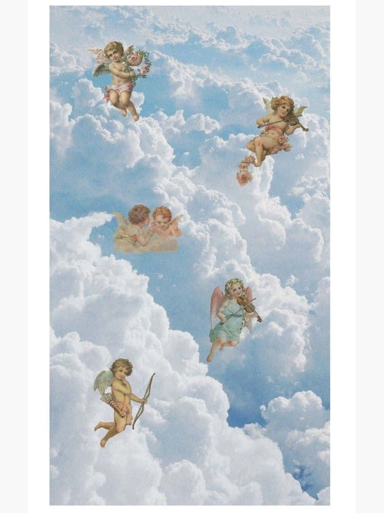 Angel Aesthetic Clouds, cherubs, fluffy white clouds, SD Phone Wallpaper
