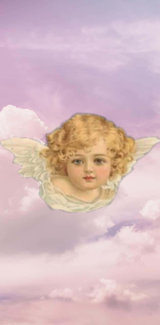 cherub, curly blonde hair, delicate wings, HD Phone Wallpaper