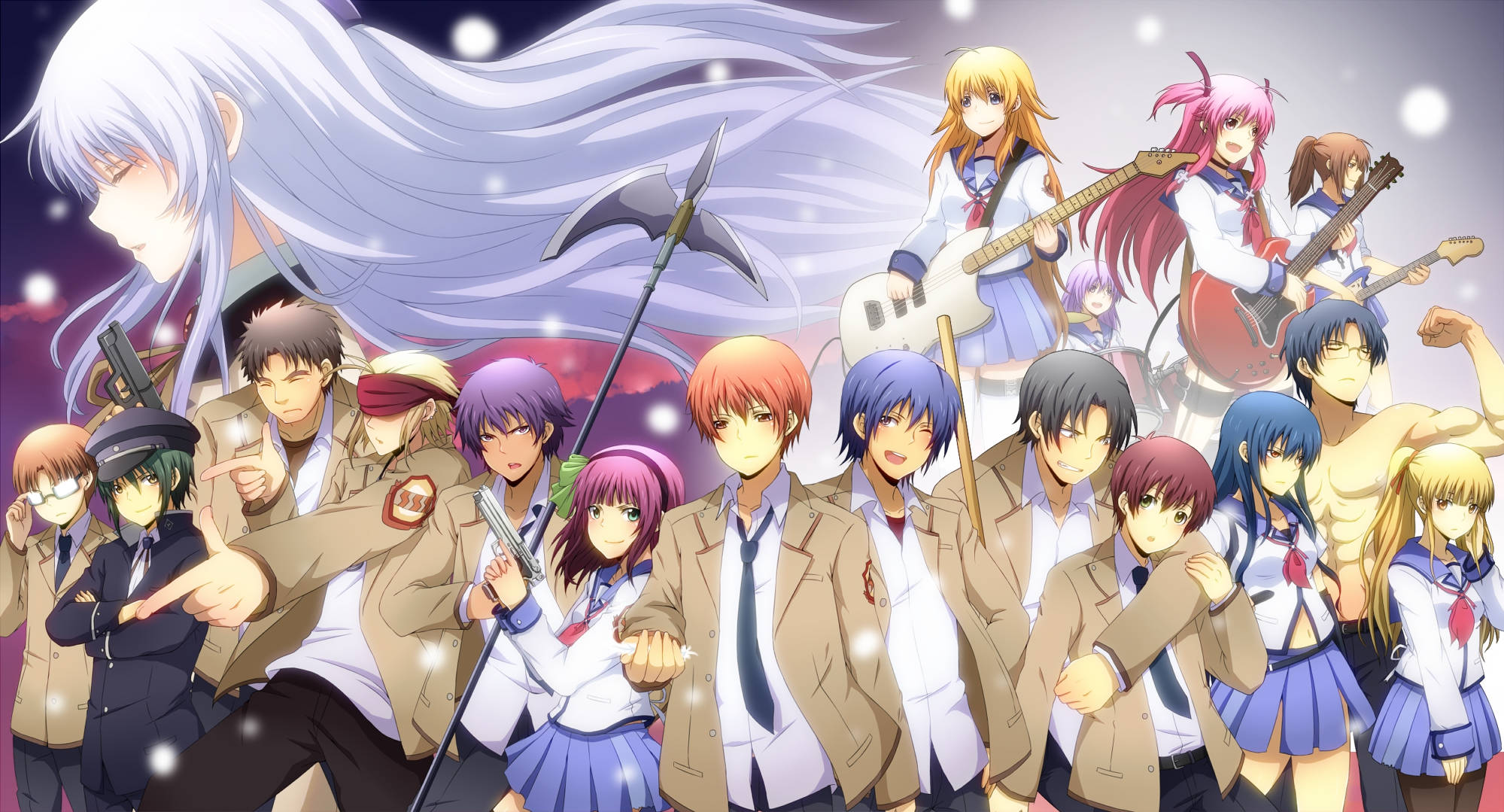 Angel Beats, anime, school uniforms, Full HD Desktop Wallpaper