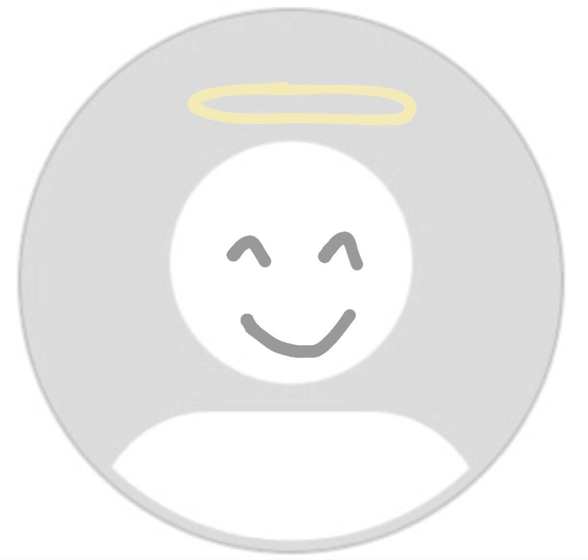 Angel Default PFP, yellow halo, smiling face, SD Desktop Wallpaper