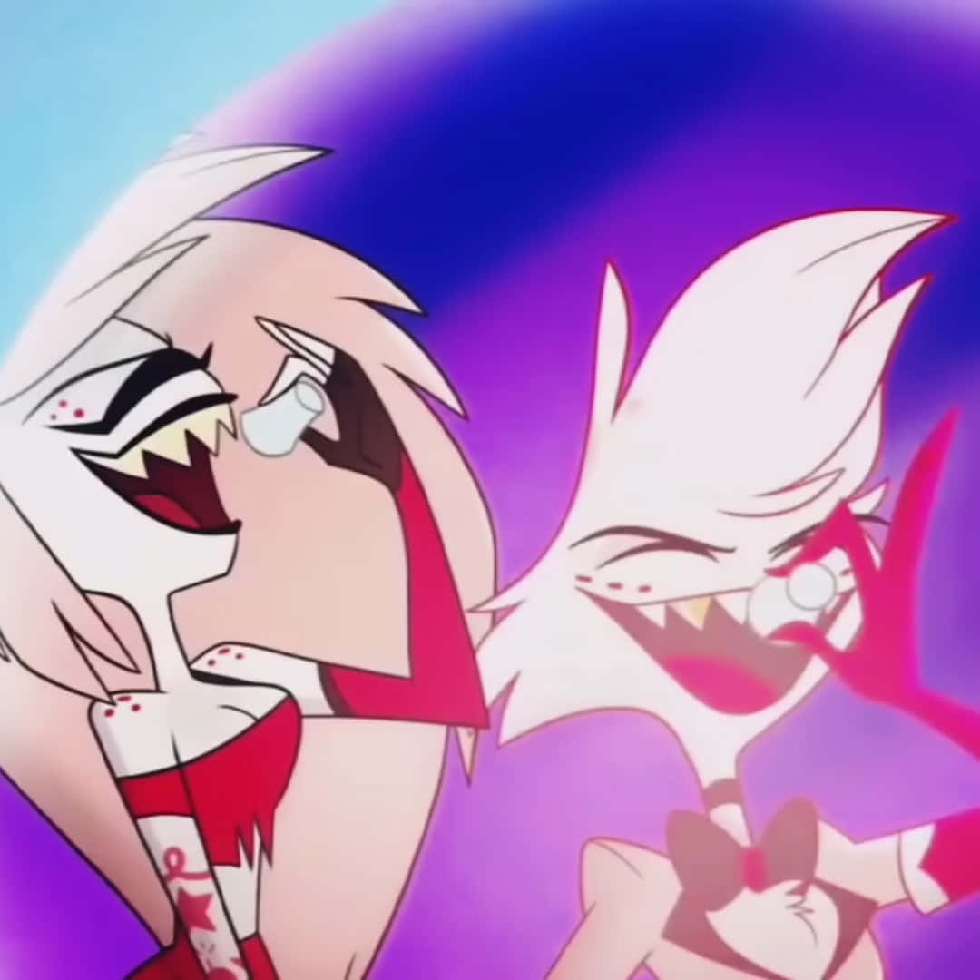 Angel Dust, white hair, red outfits, SD Desktop Wallpaper