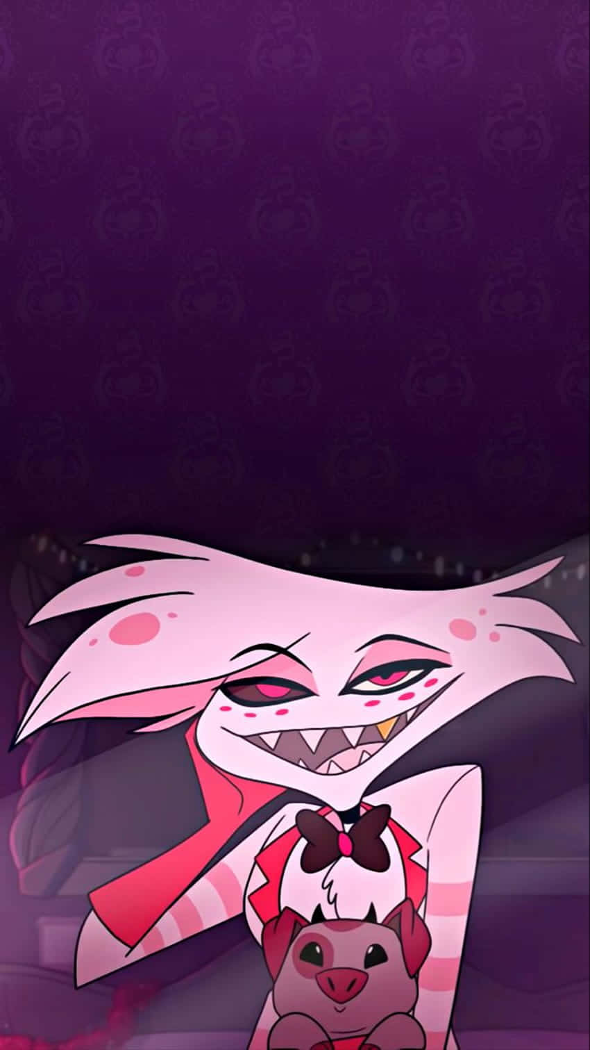 Angel Dust, pink hair, sharp teeth, HD Phone Wallpaper