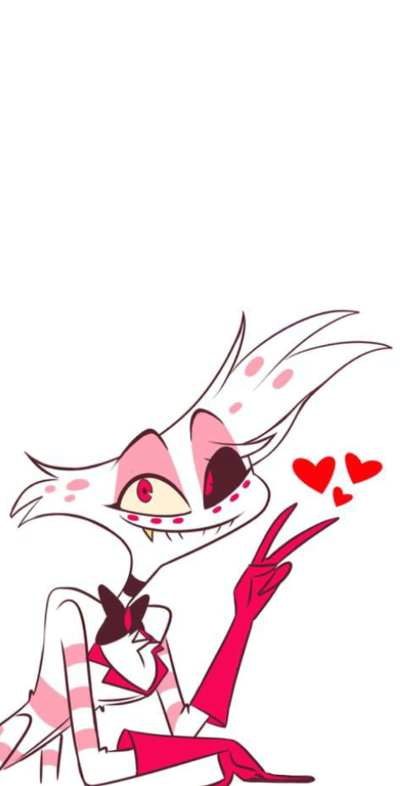 Angel Dust, pink and white cartoon cat, red eyes, HD Phone Wallpaper