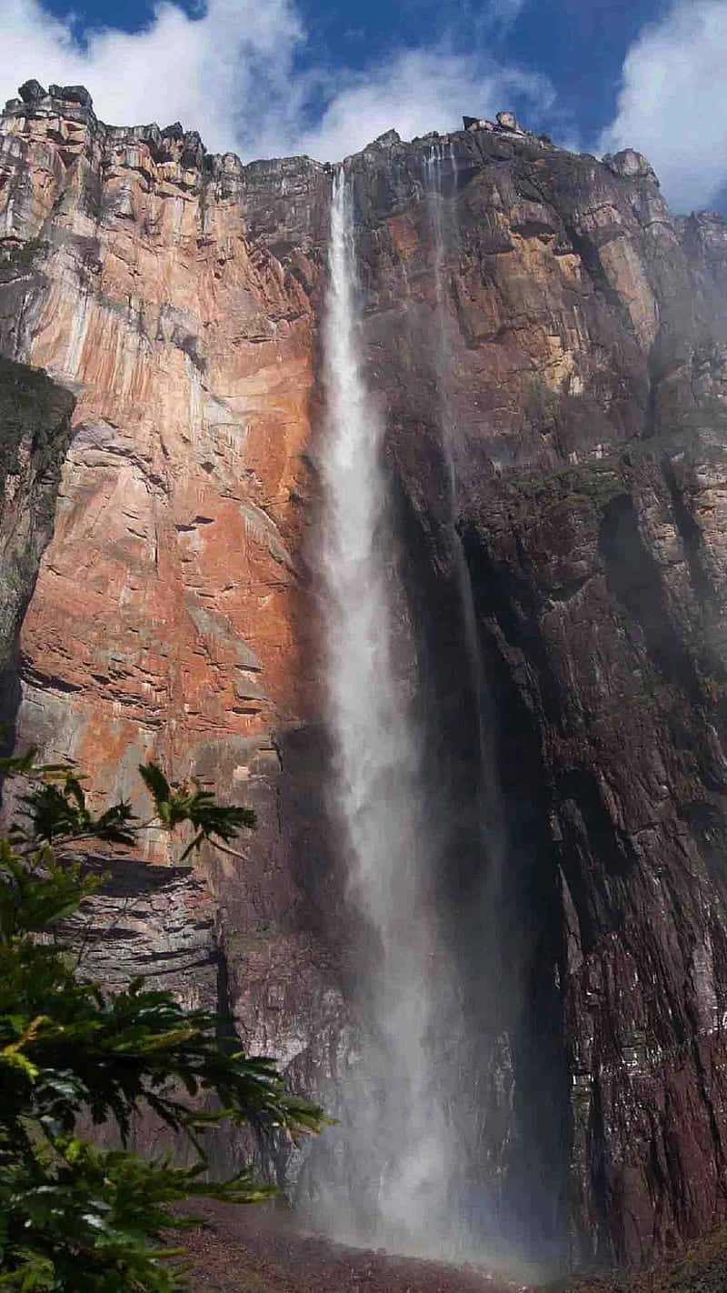 Angel Falls, bare rock tepuy, towering cliff face, HD Phone Wallpaper