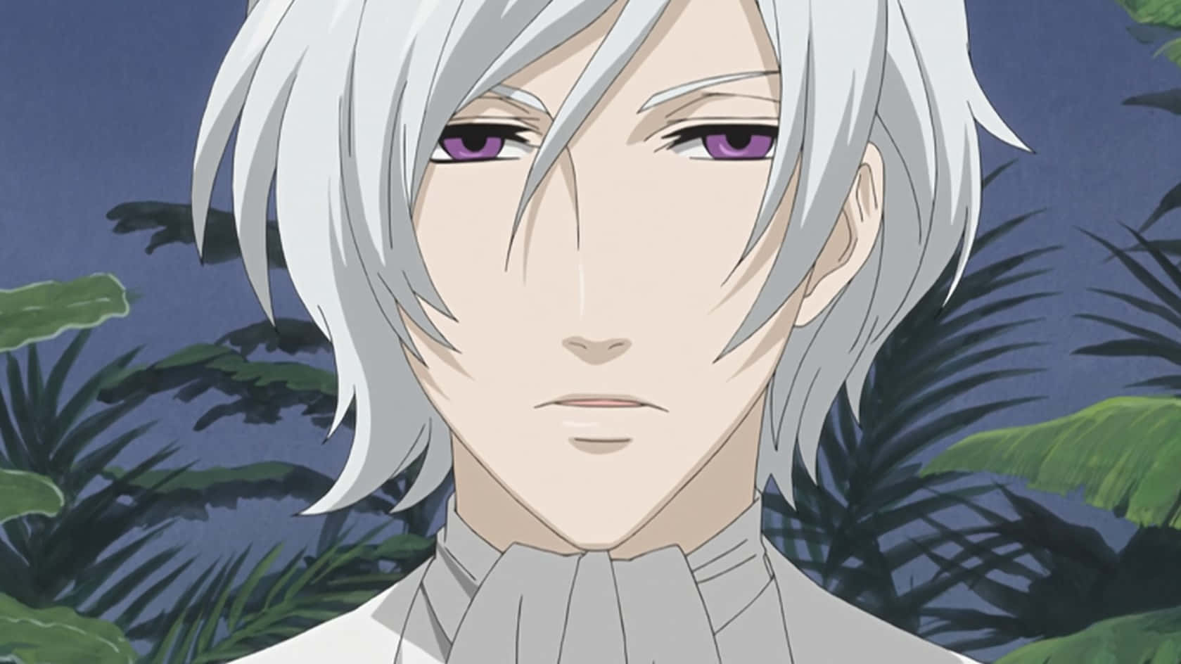 Angela Blanc, silver-haired, purple eyes, HD Desktop Wallpaper