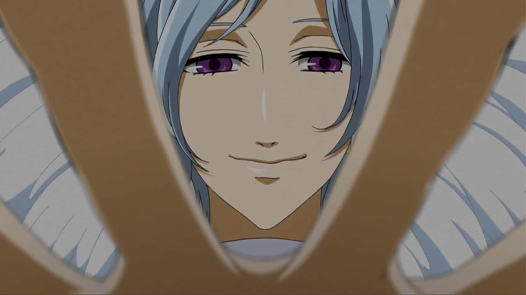 Angela Blanc, silver hair, purple eyes, HD Desktop Wallpaper
