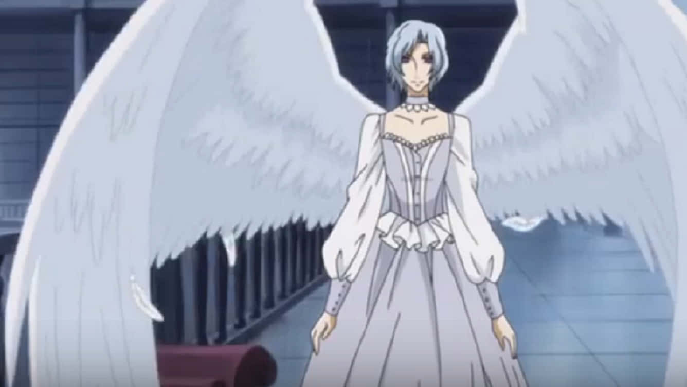 Angela Blanc, anime angel, silver-haired, HD Desktop Wallpaper