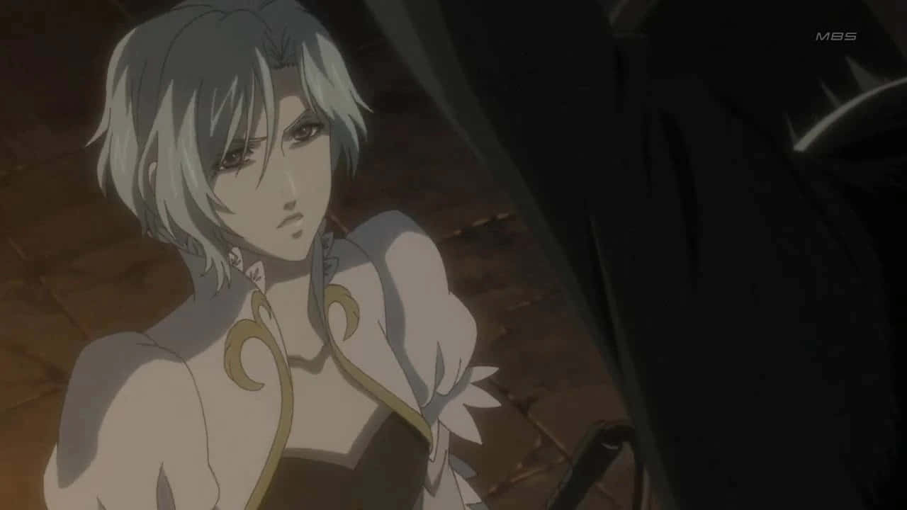 Angela Blanc, silver-haired, white and gold outfit, HD Desktop Wallpaper