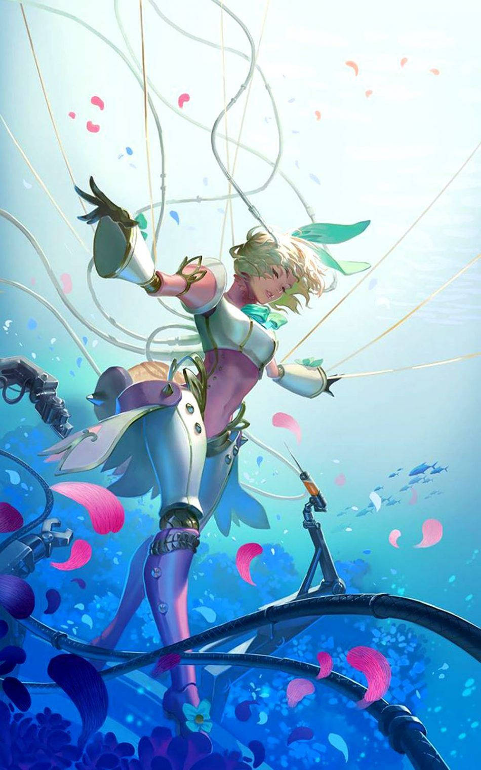 Angela Mobile Legends, floral elf, pink and silver outfit, HD Phone Wallpaper
