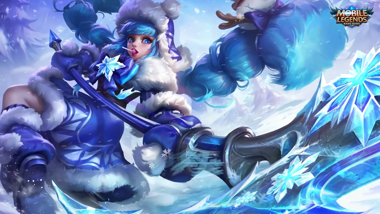 Angela, Mobile Legends, blue-haired, HD Desktop Wallpaper