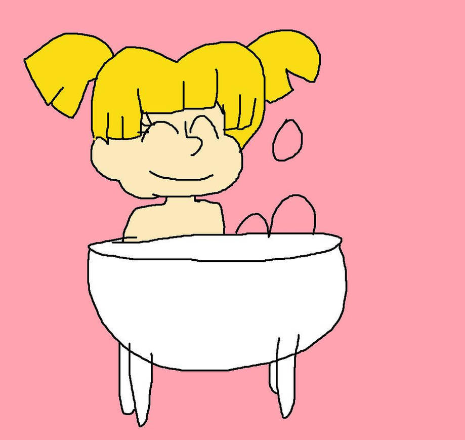 Angelica Pickles, yellow pigtails, bubble bath, SD Desktop Wallpaper