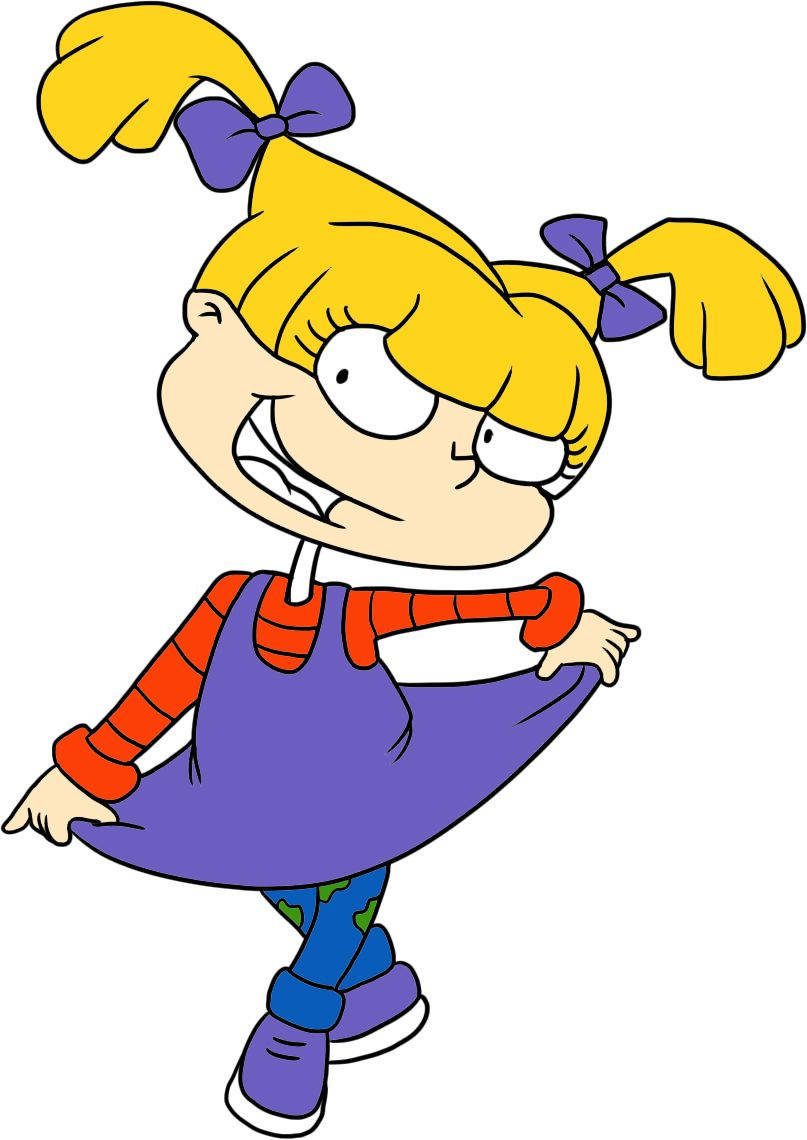 Angelica Pickles, blonde pigtails, purple bows, SD Phone Wallpaper