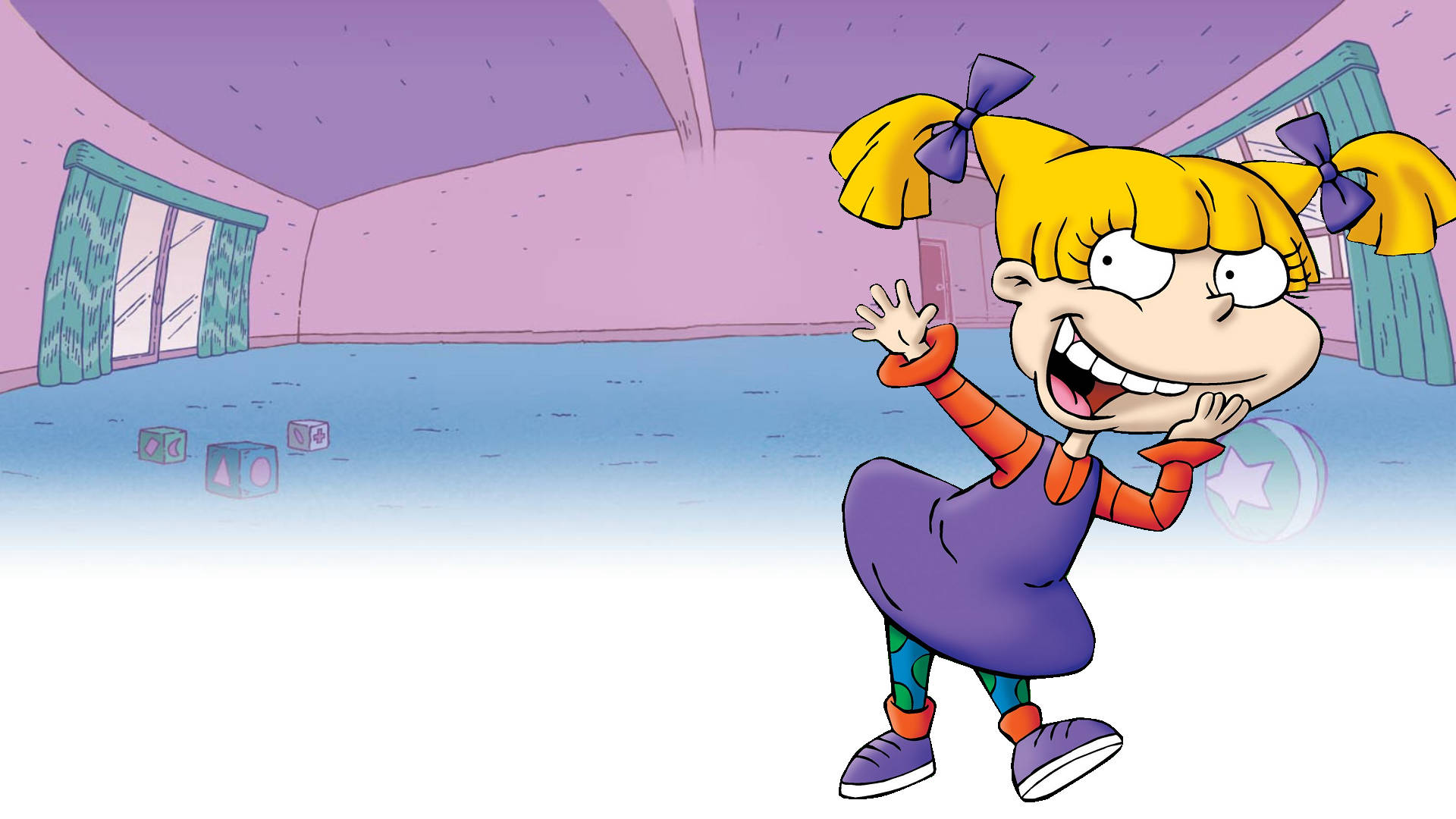 Angelica Pickles, yellow pigtails, pastel-colored room, Full HD Desktop Wallpaper