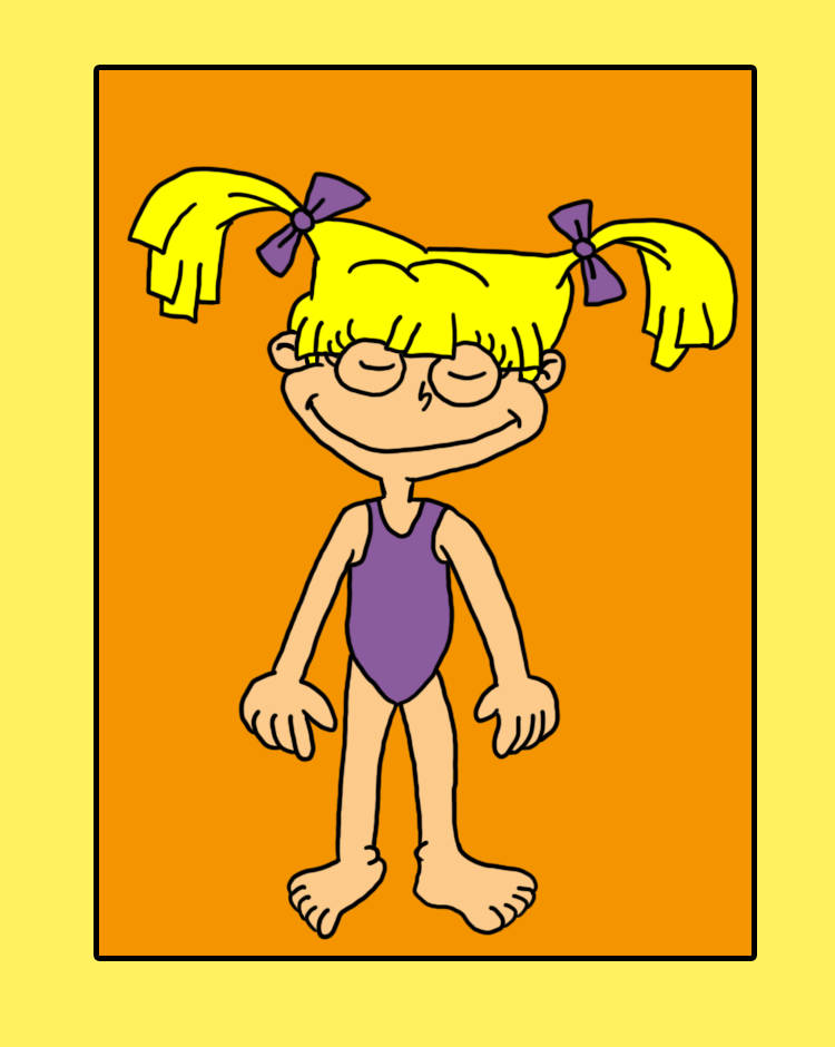 Angelica Pickles, yellow pigtails, purple bows, SD Phone Wallpaper