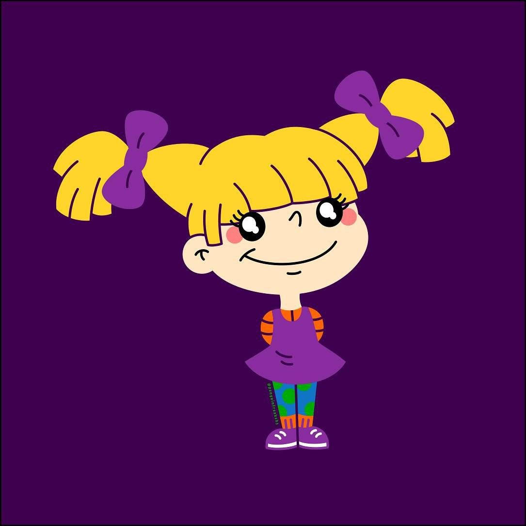 Angelica Pickles, purple ribbon, blonde pigtails, SD Desktop Wallpaper