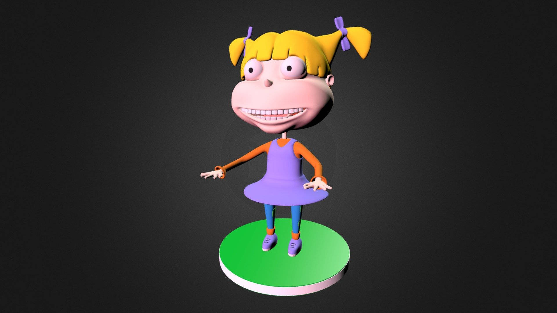 Angelica Pickles, 3D, yellow pigtails, Full HD Desktop Wallpaper