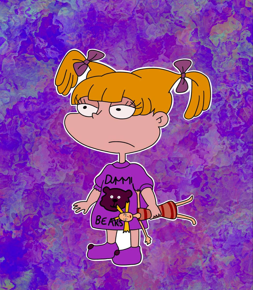 Angelica Pickles, orange pigtails, purple shirt, SD Phone Wallpaper