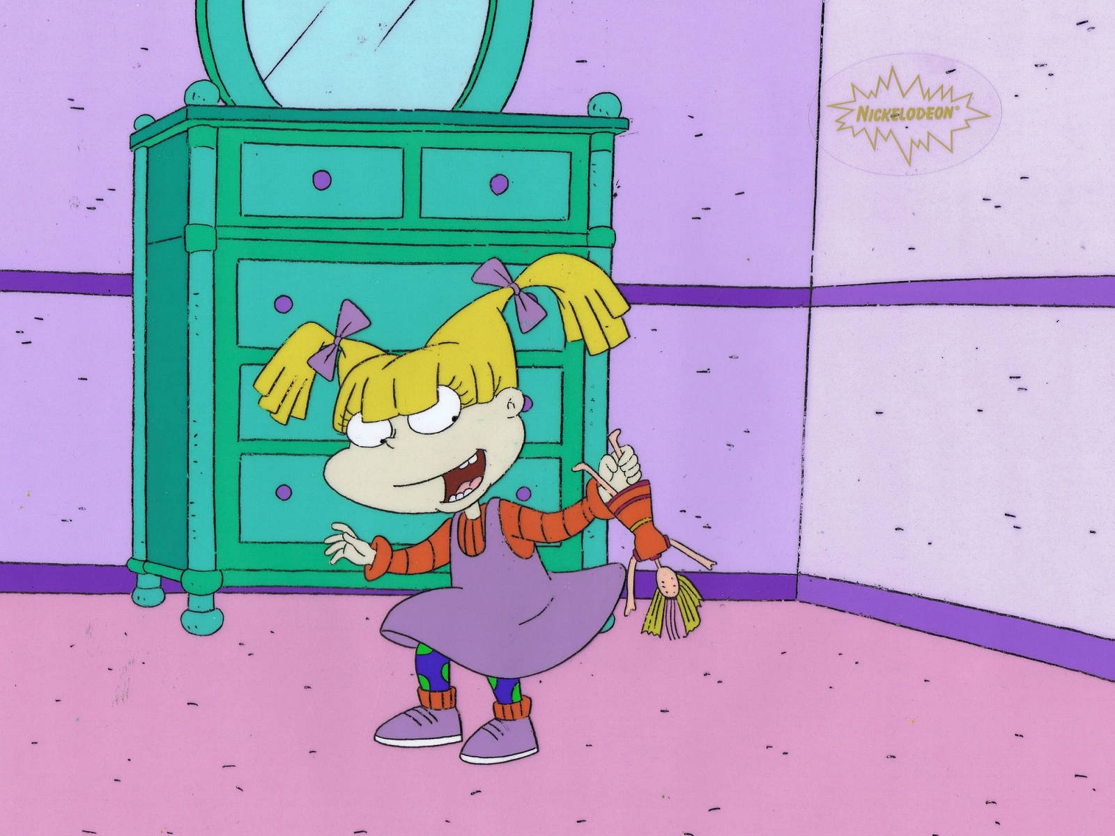 Angelica Pickles, purple room, yellow pigtails, HD Desktop Wallpaper
